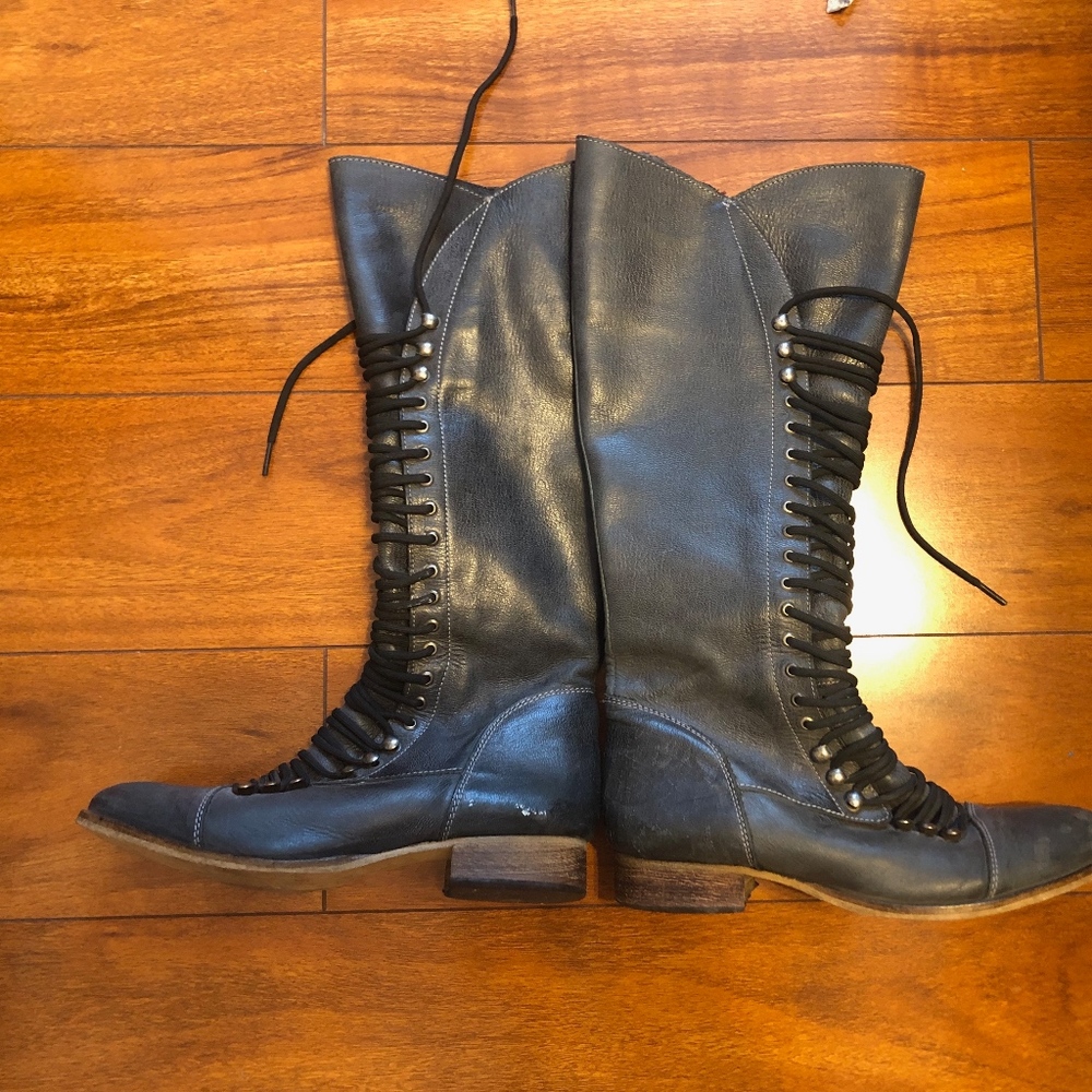 Steve Madden Perrin Leather Lace-Up Boots